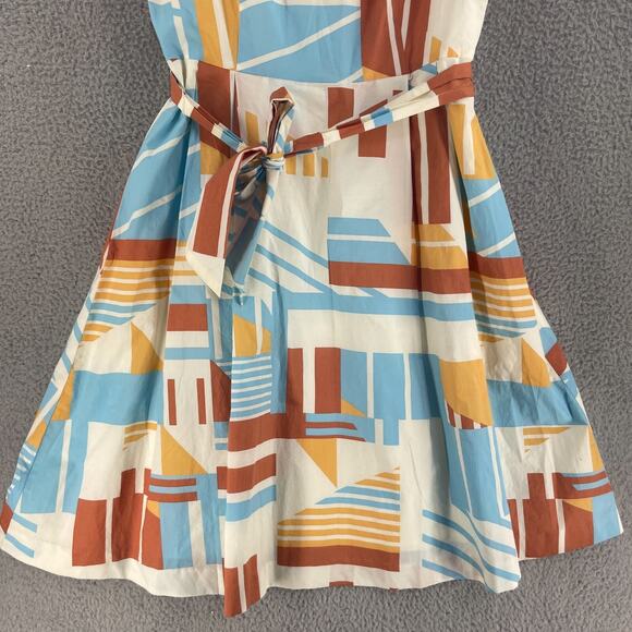 LL Bean Dress Cotton Flare Womens Colorful Size 8 Retro Pinup Knee - Picture 10 of 13